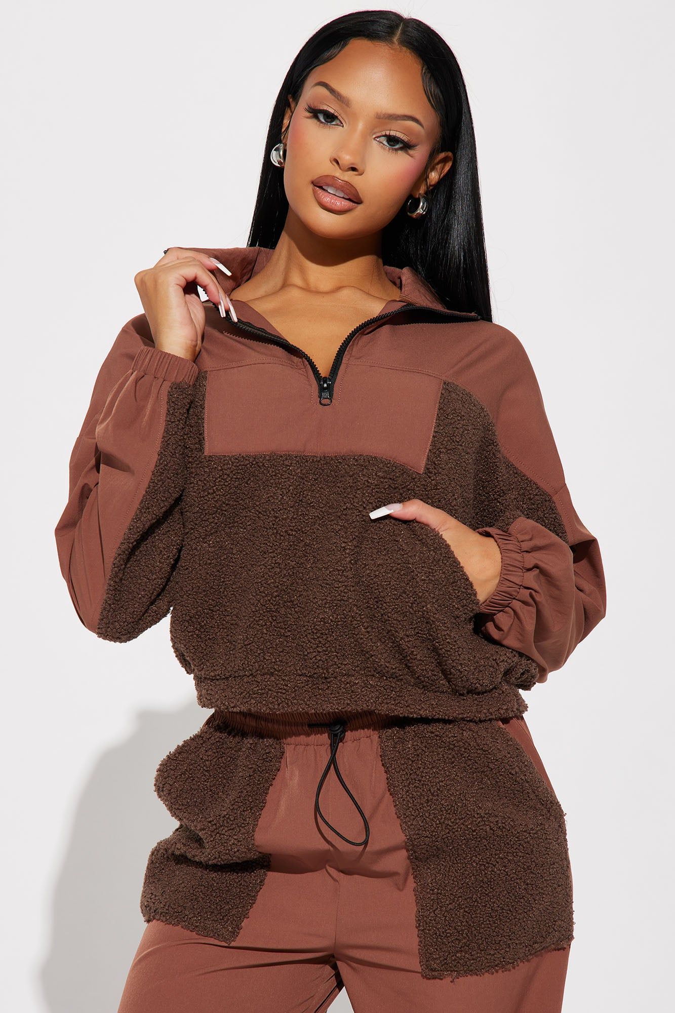 Teddy Jogger Set - Chocolate sold by Fashion Nova product image thumbnail 2