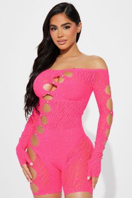 Out Of Touch Seamless Romper - Hot Pink made by Fashion Nova
