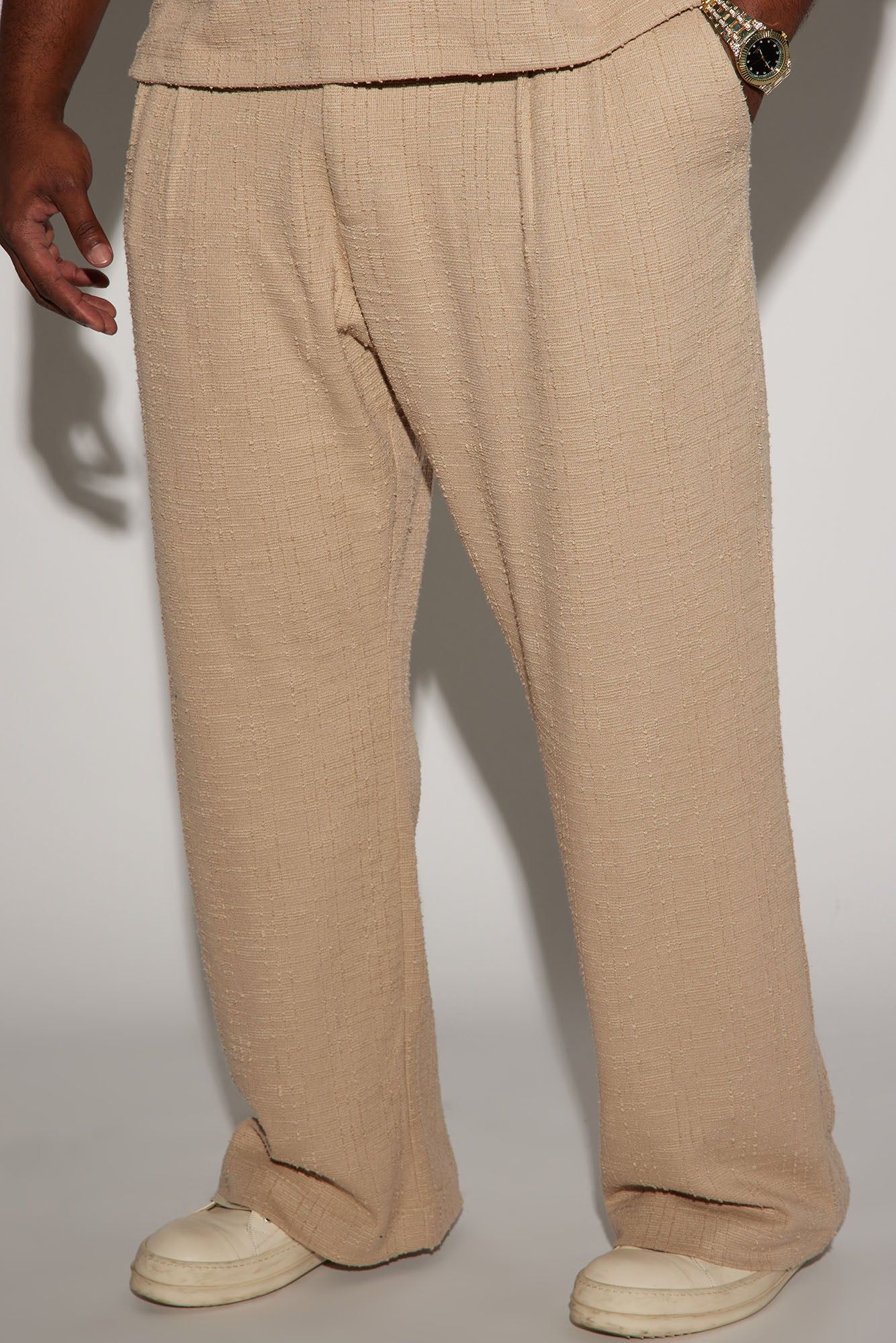 Jordan Textured Pleated Loose Trousers - Tan sold by Fashion Nova product image thumbnail 5