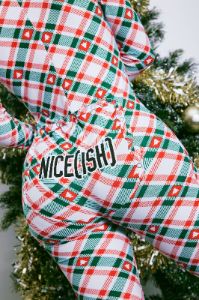 Niceish PJ Jumpsuit Onesie - Red/combo sold by Fashion Nova
