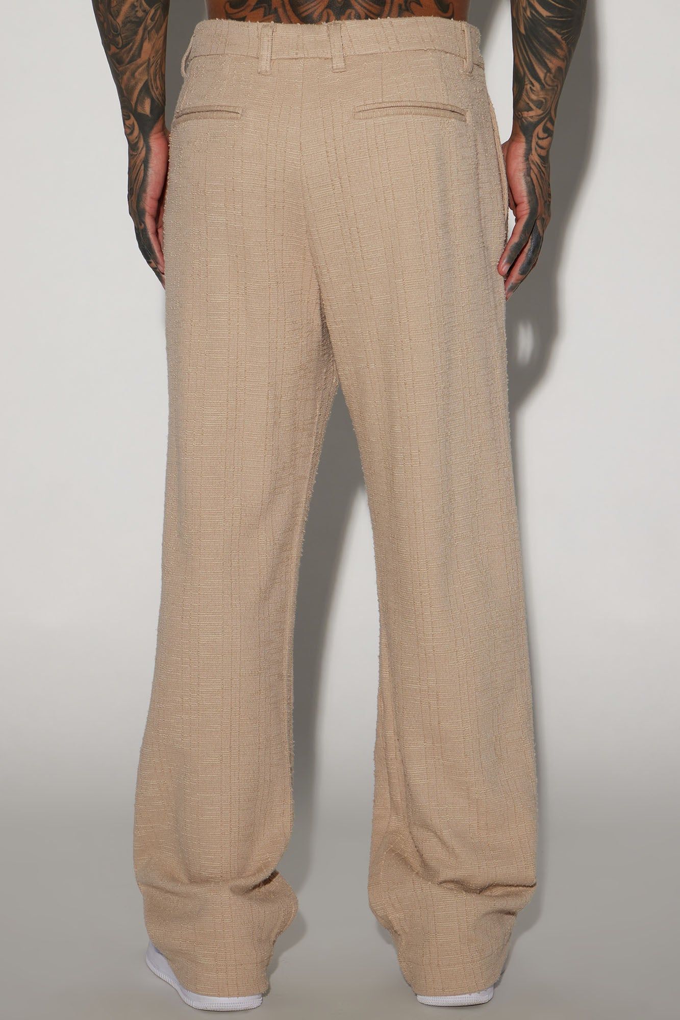 Jordan Textured Pleated Loose Trousers - Tan sold by Fashion Nova product image thumbnail 4