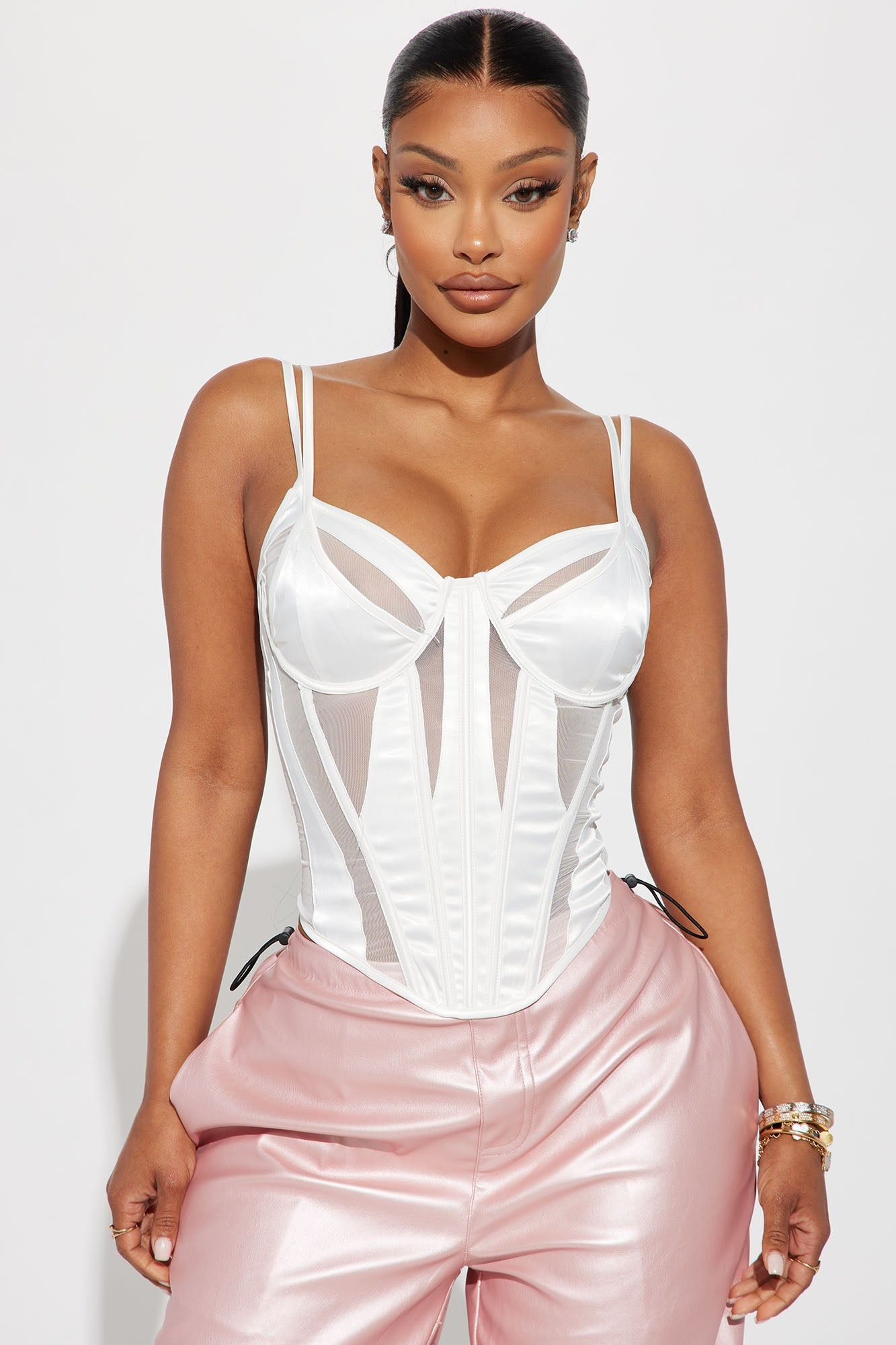 Saturday Sinner Corset Top - White sold by Fashion Nova