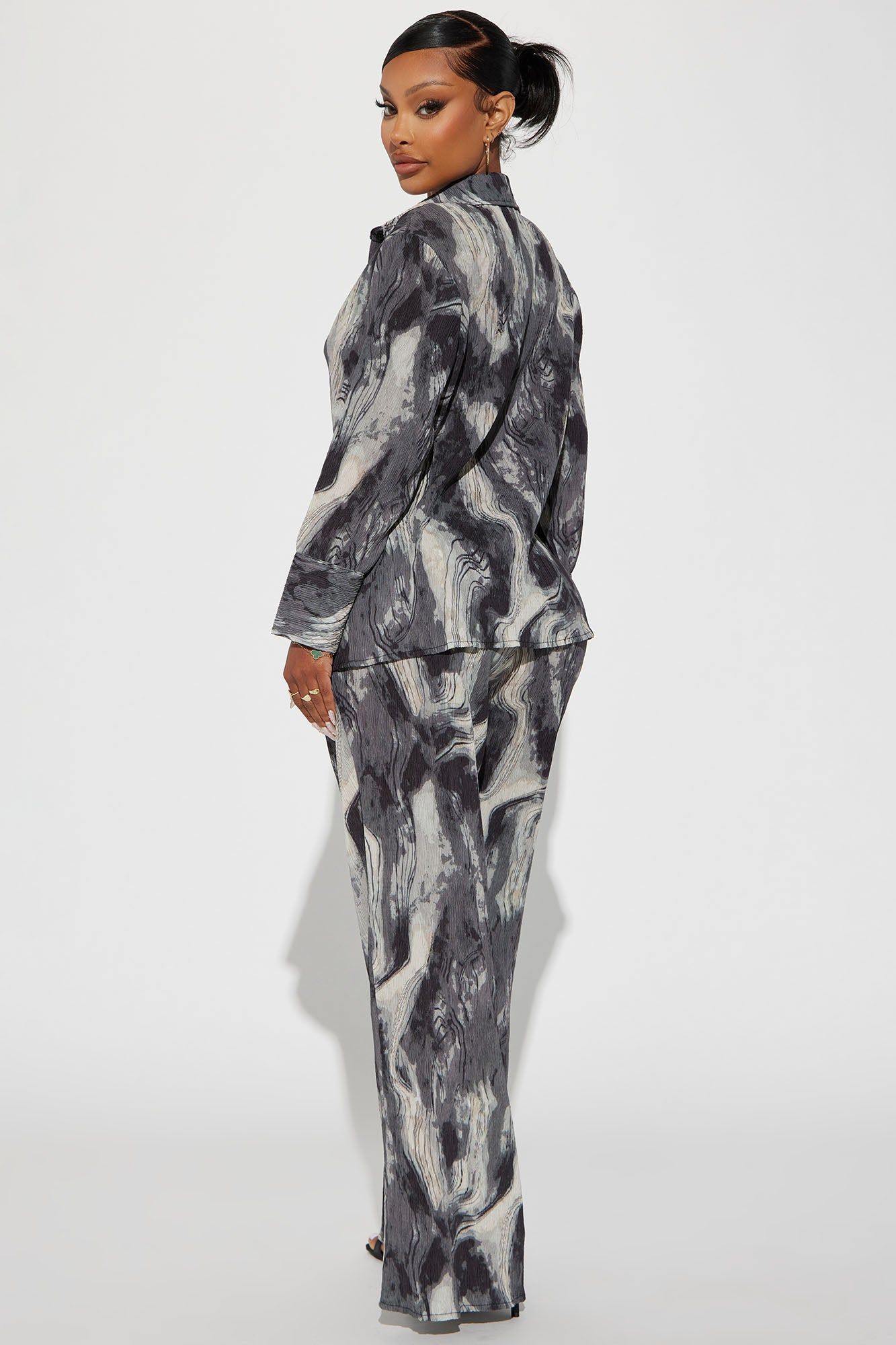 Macie Plisse Pant Set - Grey/combo sold by Fashion Nova product image thumbnail 3