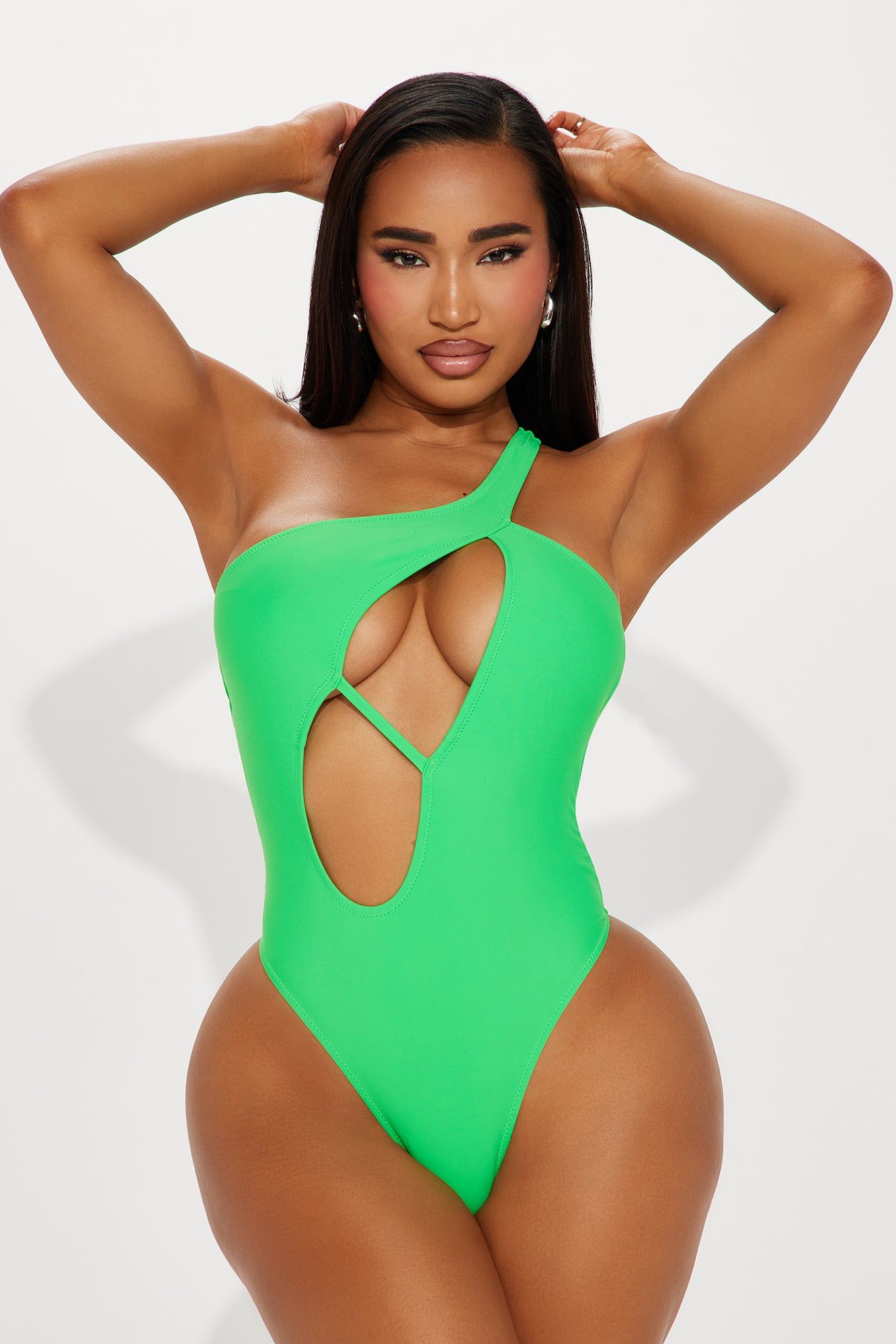 Cut The Line Cutout One Piece Swimsuit - Lime sold by Fashion Nova