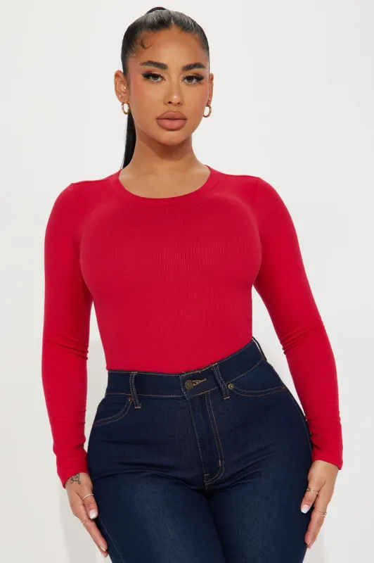 Jesse Ribbed Top - Red sold by Fashion Nova