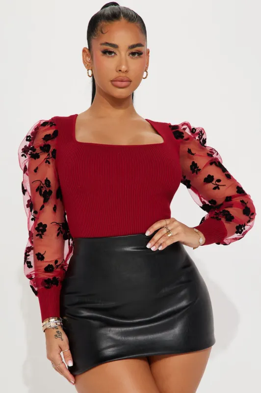 Blaise Sweater - Burgundy made by Fashion Nova