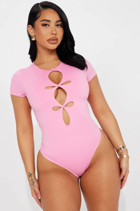 Kali Cut Out Bodysuit - Pink sold by Fashion Nova