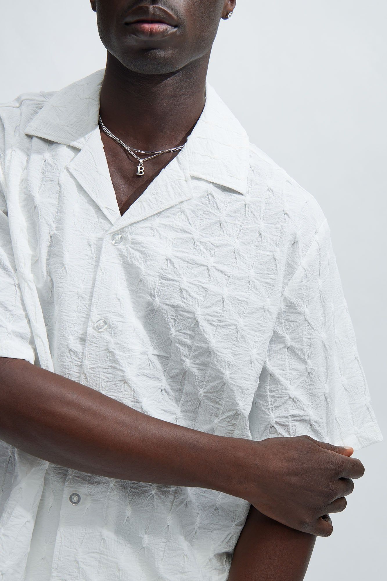 Atticus Textured Shirt - White sold by Fashion Nova product image thumbnail 3