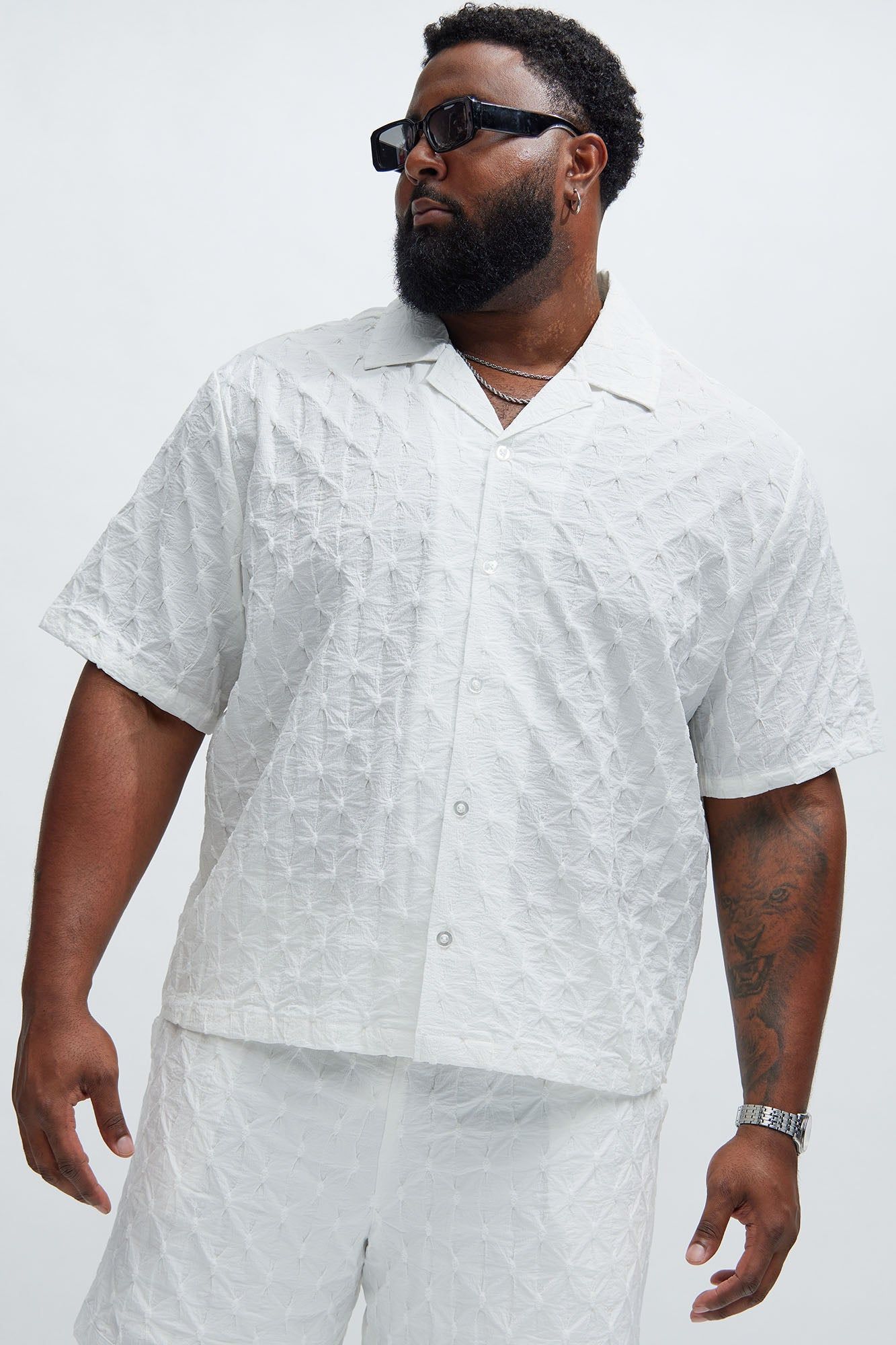 Atticus Textured Shirt - White sold by Fashion Nova product image thumbnail 5
