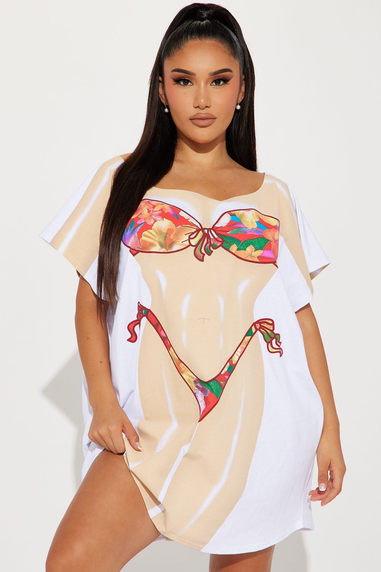 Tropical Paradise Body PJ Sleep Shirt - Multi Color sold by Fashion Nova