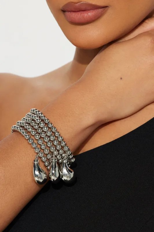 Night Sea Swim 5 Piece Bracelet Set - Silver sold by Fashion Nova