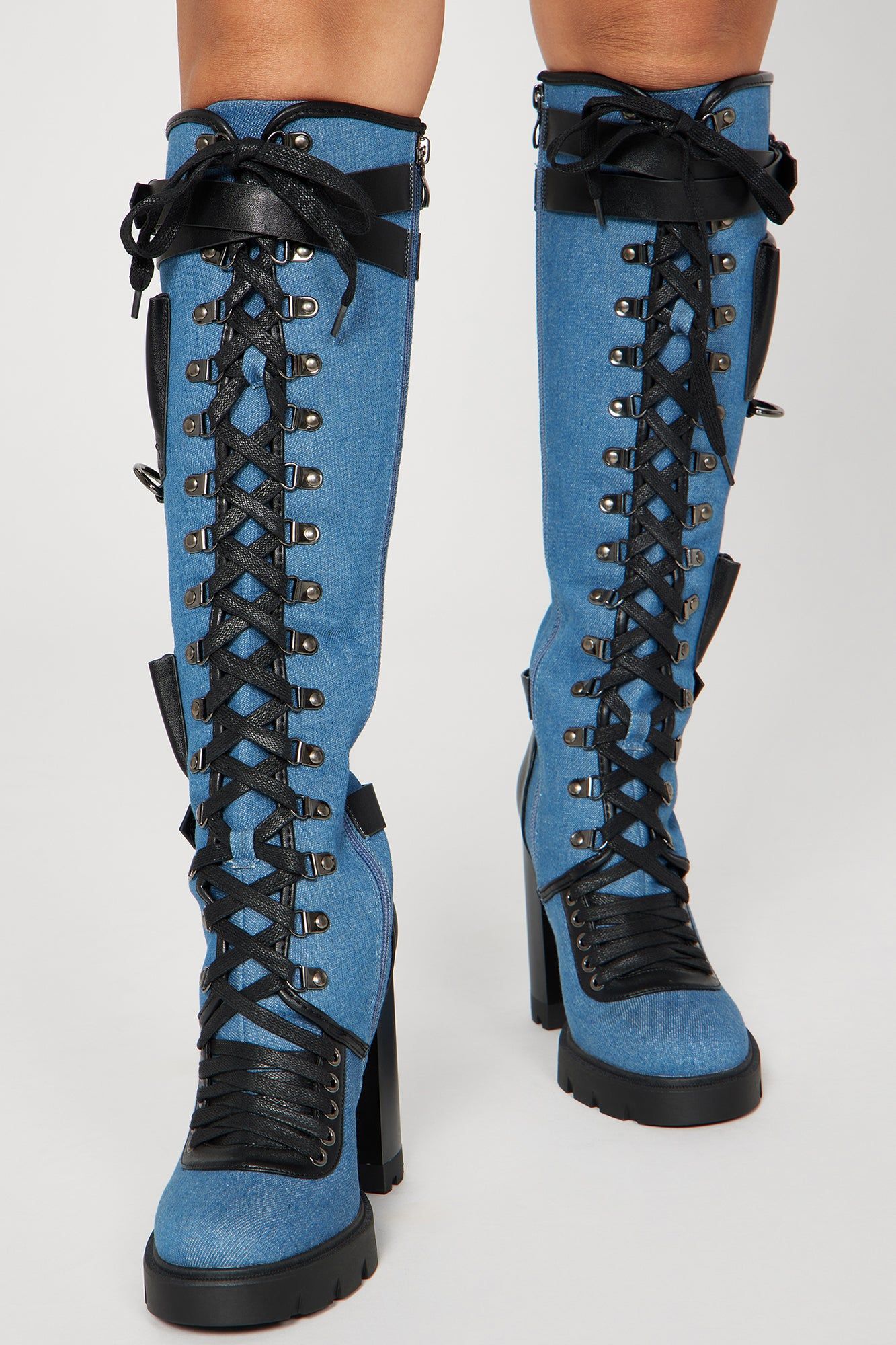 Baddie Alert Over The Knee Boots - Denim sold by Fashion Nova product image thumbnail 3