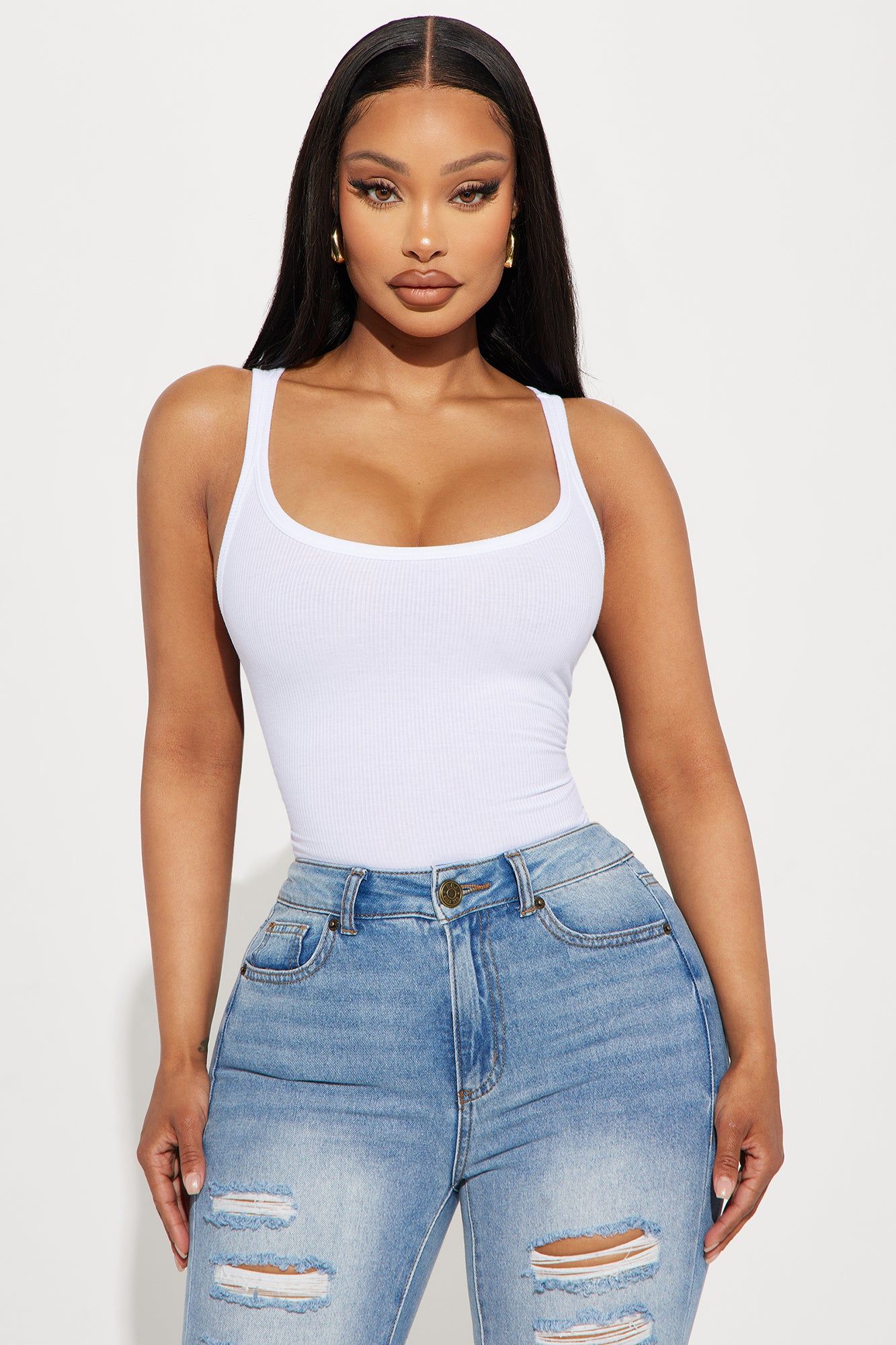 Desiree Scoop Neck Bodysuit - White sold by Fashion Nova product image thumbnail 3