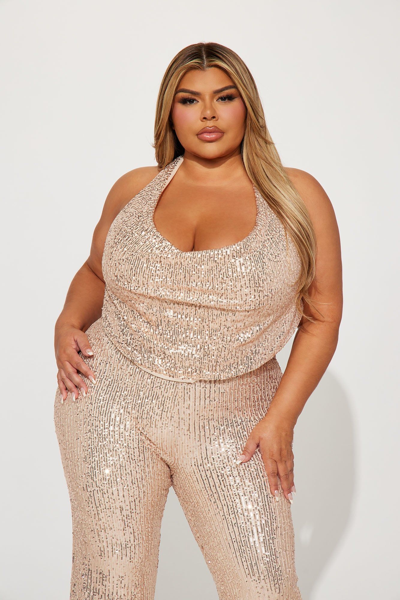 Always Glam Sequin Jumpsuit - Champagne sold by Fashion Nova product image thumbnail 2