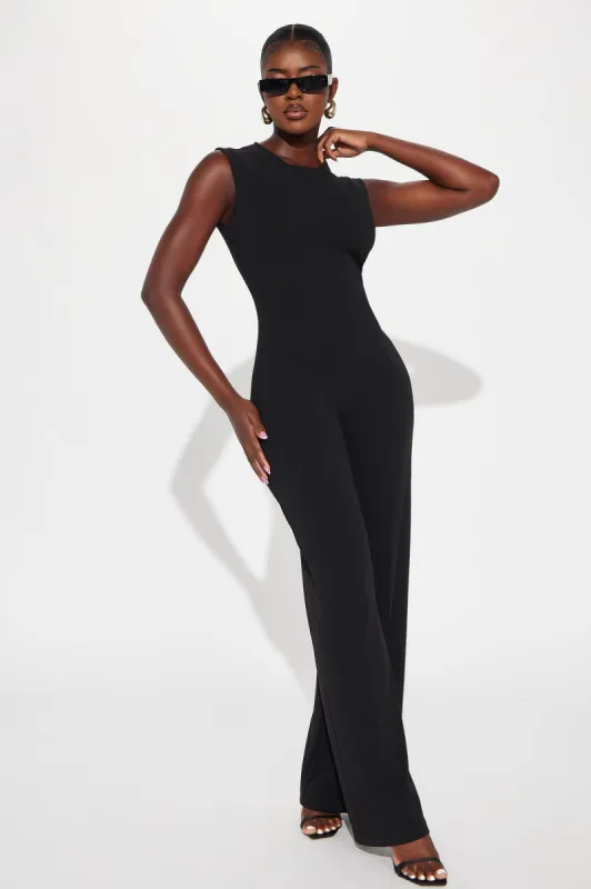 New To This Jumpsuit - Black sold by Fashion Nova