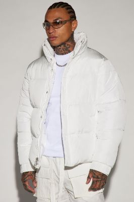 Fairmont Nylon Puffer Jacket - White sold by Fashion Nova