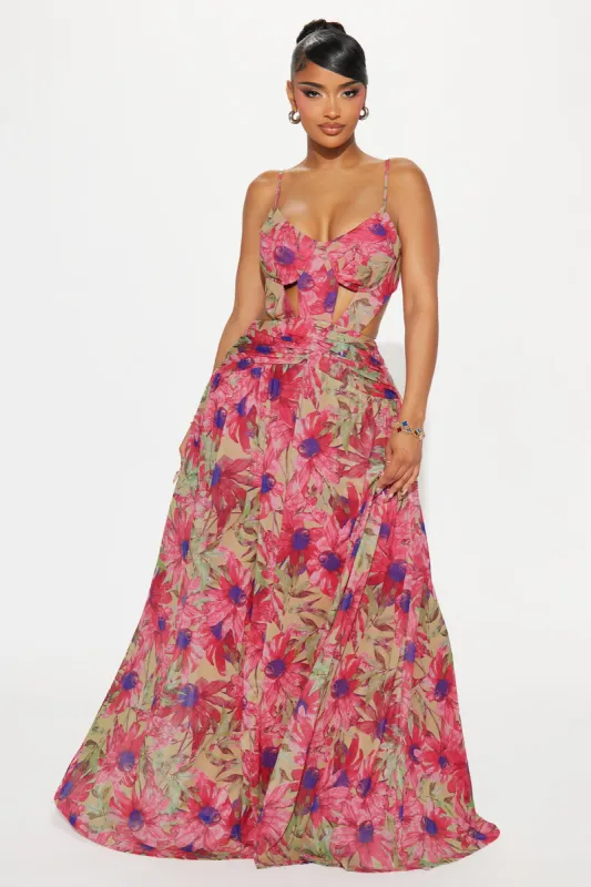 Fruitful Mesh Maxi Dress - Fuchsia sold by Fashion Nova