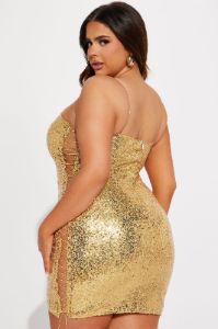 After Party Chic Sequin Mini Dress - Gold sold by Fashion Nova
