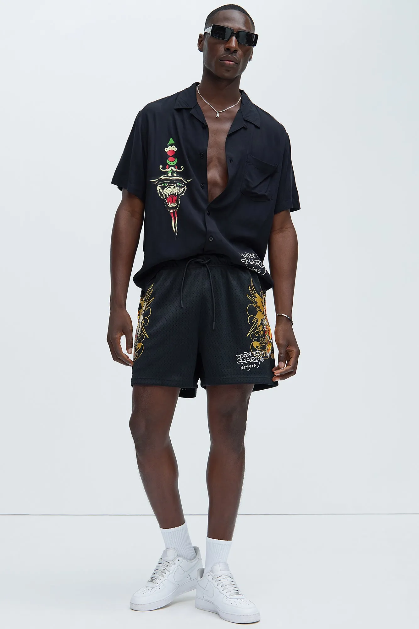 Ed Hardy Crawling Tiger Mesh Shorts - Black/combo sold by Fashion Nova product image thumbnail 2