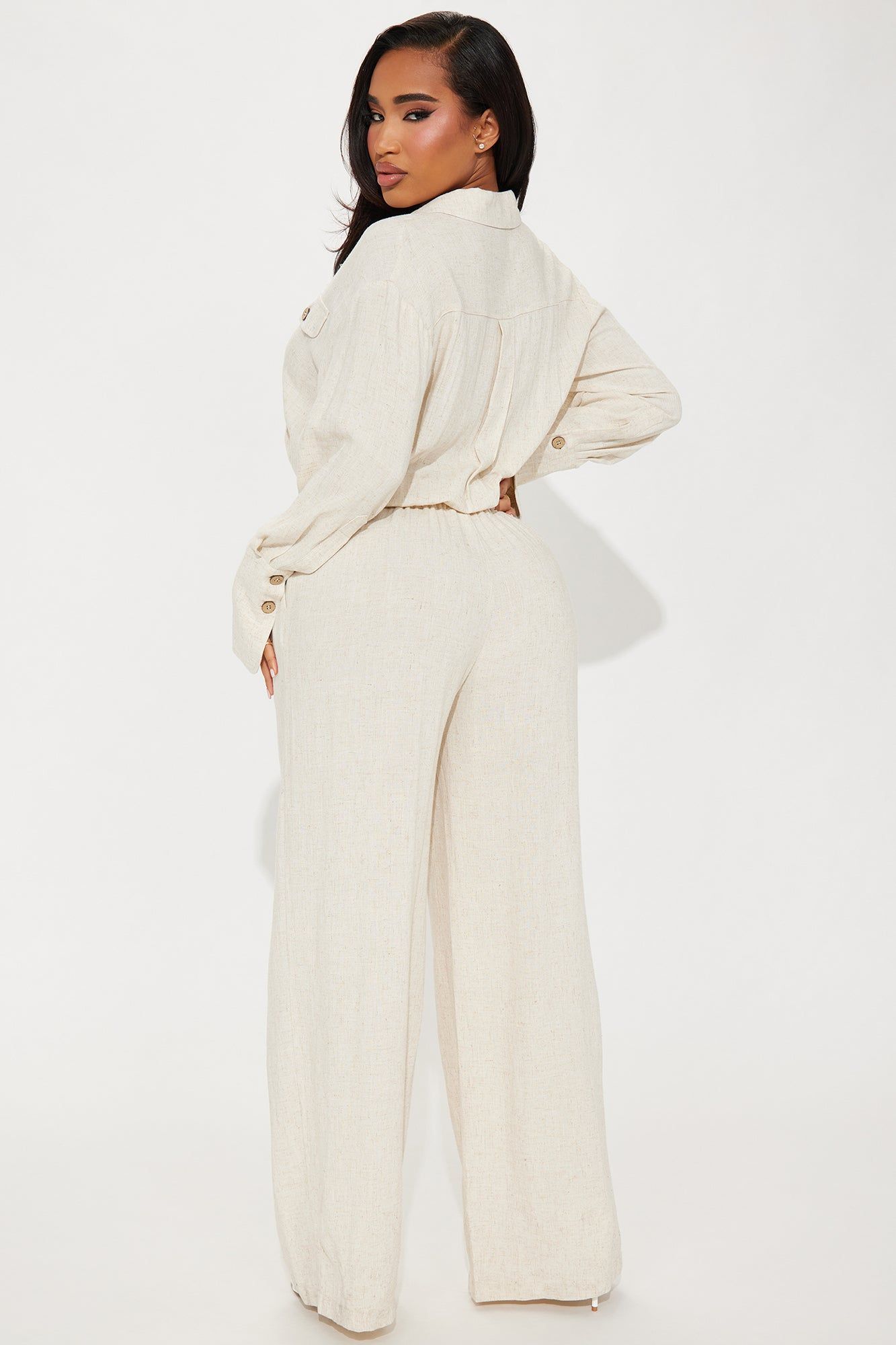 Millie Linen Jumpsuit - Cream sold by Fashion Nova product image thumbnail 3