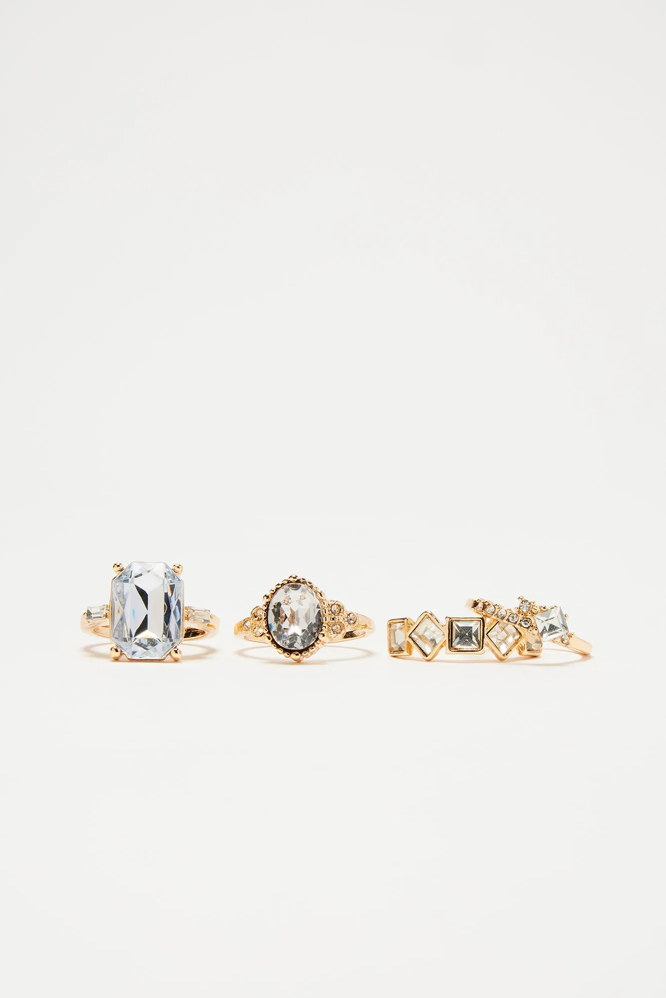 For Ever 4 Piece Ring Set - Gold/Clear sold by Fashion Nova product image thumbnail 3