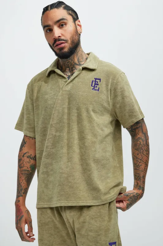 Best Coast Short Sleeve Polo - Grey sold by Fashion Nova