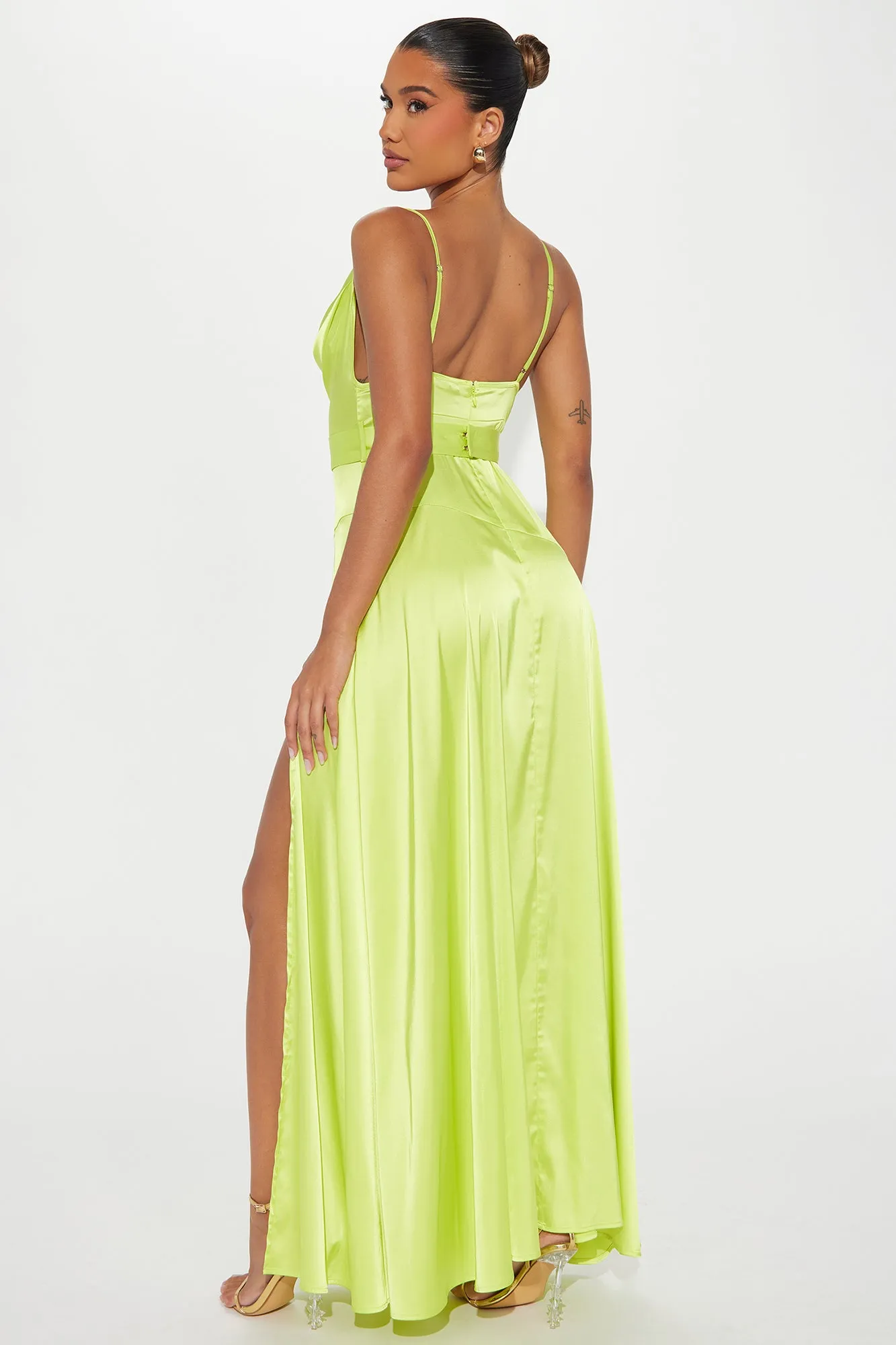 Big Entrance Satin Gown - Lime sold by Fashion Nova product image thumbnail 3