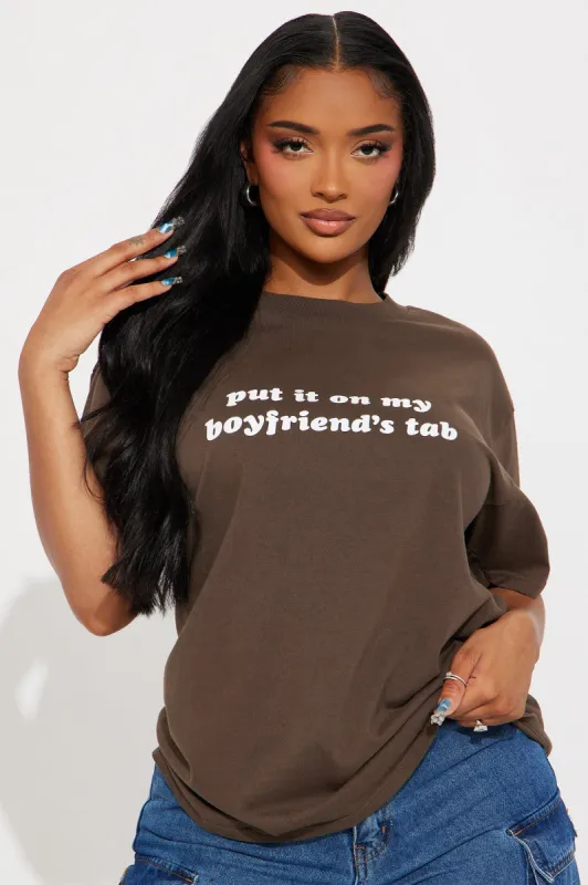 Put It On My Boyfriends Tab Washed Tee - Olive sold by Fashion Nova