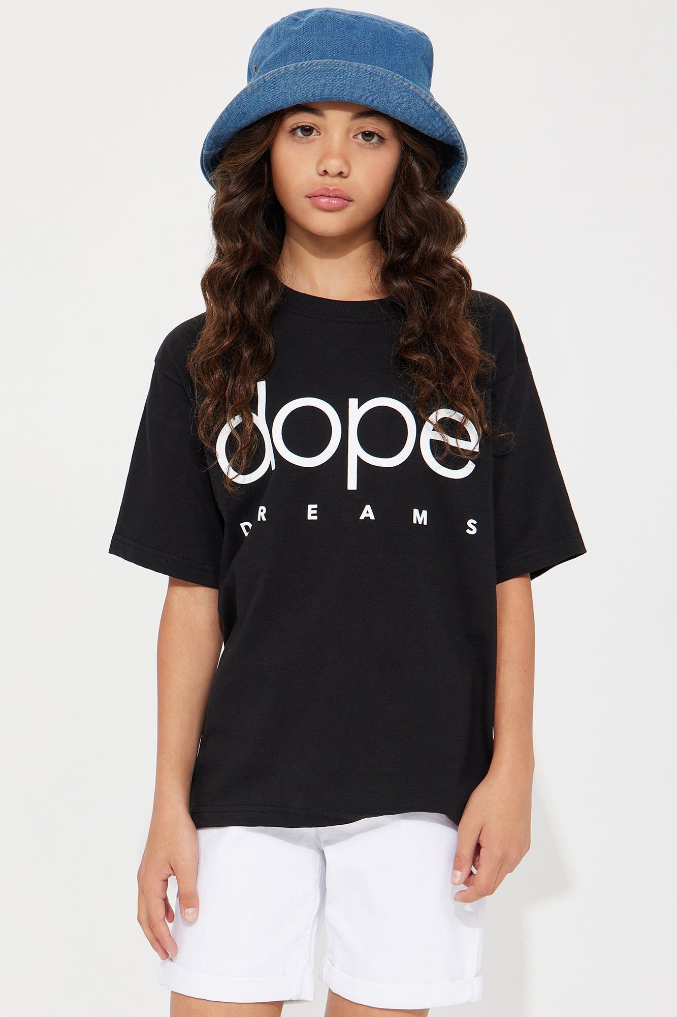 Mini Dope Dreams Label Short Sleeve Tee - Black sold by Fashion Nova