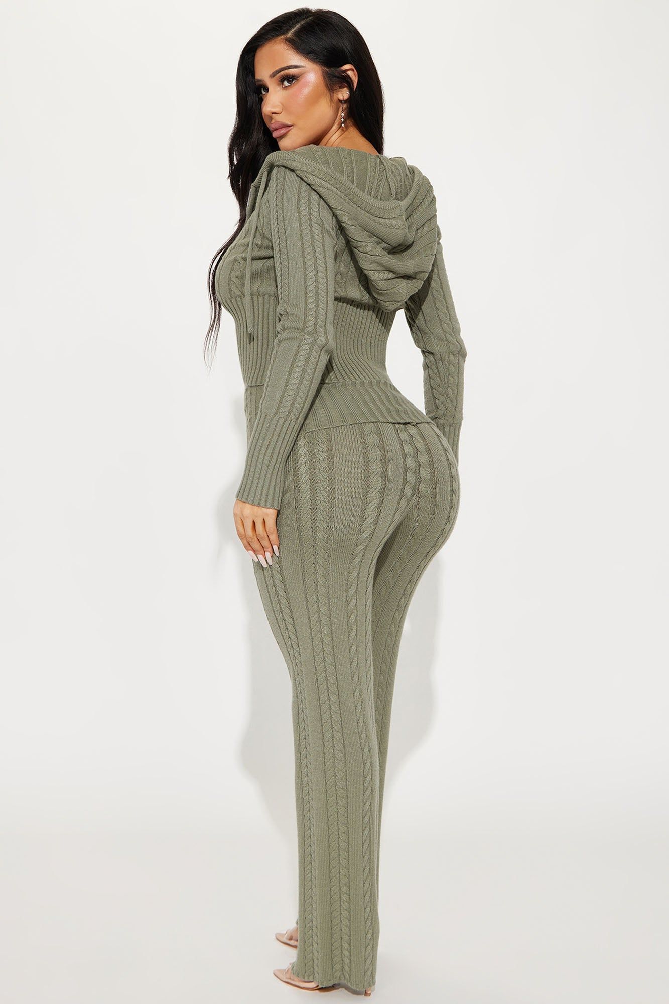 Weekend Flirt Sweater Pant Set - Olive sold by Fashion Nova product image thumbnail 3