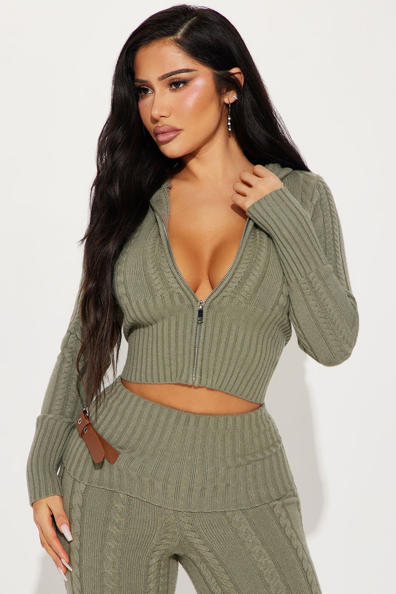 Weekend Flirt Sweater Pant Set - Olive sold by Fashion Nova product image thumbnail 2
