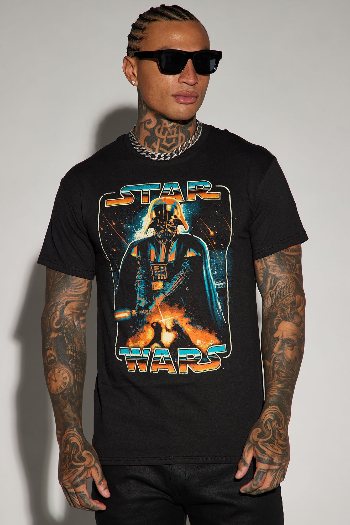 Star Wars Vader Metal Short Sleeve Tee - Black sold by Fashion Nova