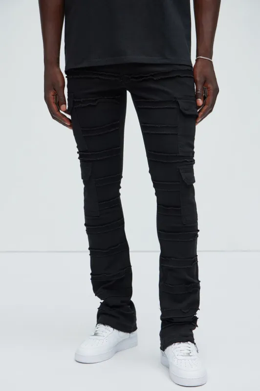 Frayed Panel Me Right Slim Flare Jeans - Black sold by Fashion Nova