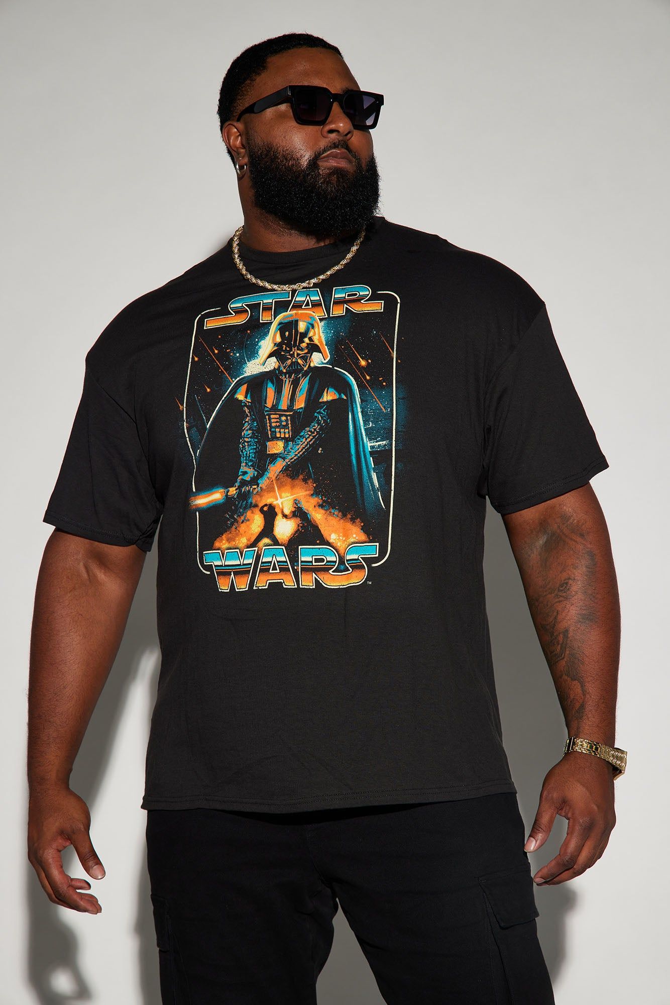 Star Wars Vader Metal Short Sleeve Tee - Black sold by Fashion Nova product image thumbnail 4