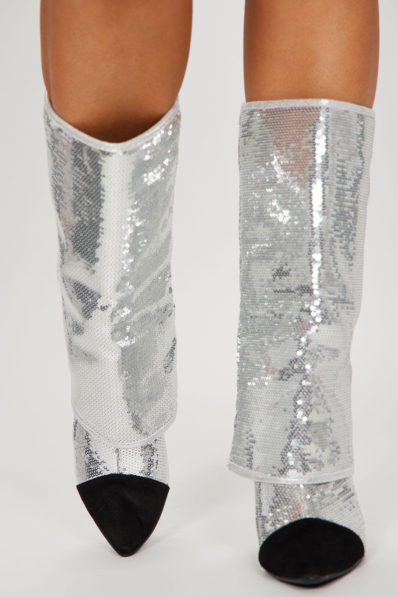 Truly Sparkled Stiletto Boots - Silver sold by Fashion Nova product image thumbnail 2