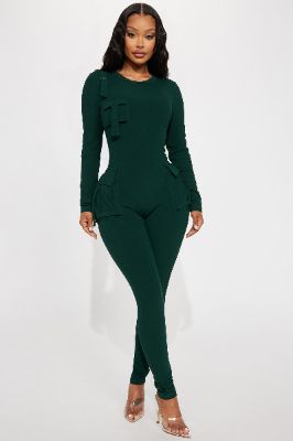 Maddix Long Sleeve Jumpsuit - Hunter made by Fashion Nova
