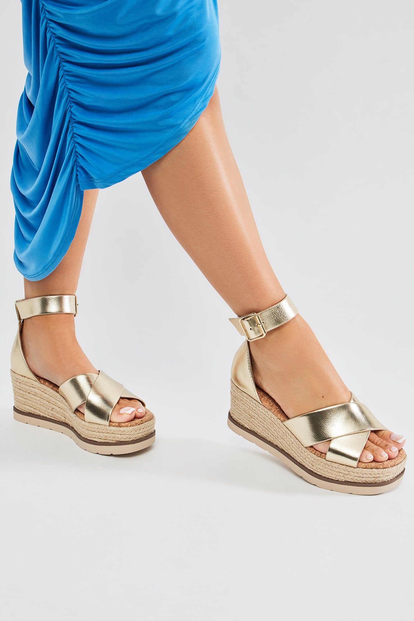 Crossin' Paths Platform Wedges - Gold sold by Fashion Nova product image thumbnail 4