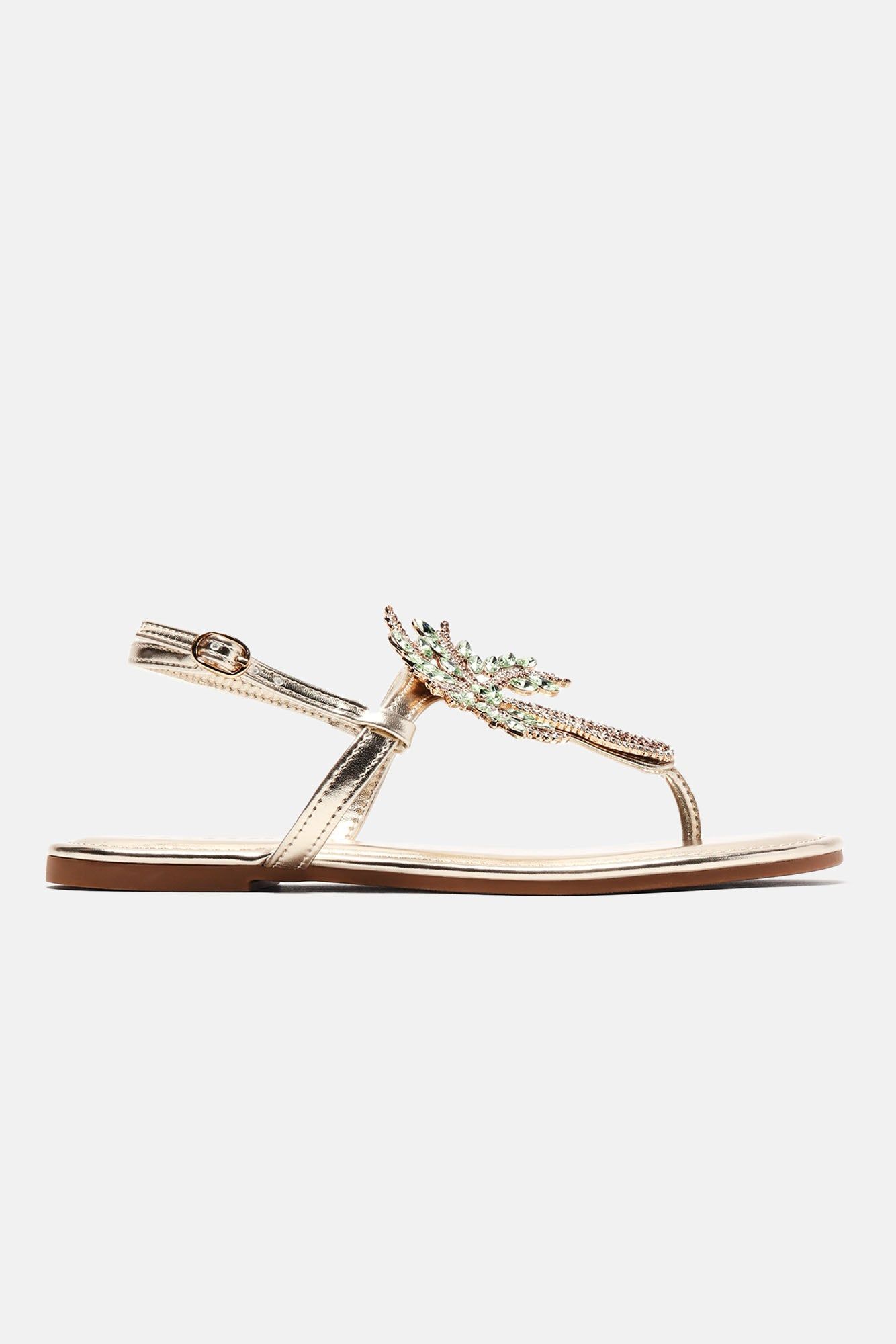 Under The Palm Trees Sandals - Gold sold by Fashion Nova product image thumbnail 4