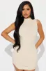 Maddison Snatched Dress - Cream sold by Fashion Nova