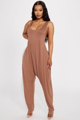 Casual Perfection Jumpsuit  - Brown sold by Fashion Nova