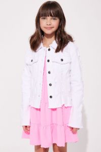 Mini Call Me Cool Denim Jacket - White sold by Fashion Nova