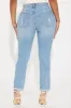 Most Important Ripped Stretch Mom Jeans - Light Wash sold by Fashion Nova