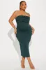 When In Rome Ruched Midi Dress - Hunter sold by Fashion Nova