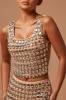 Beverly Embellished Crop Top - Nude sold by Fashion Nova