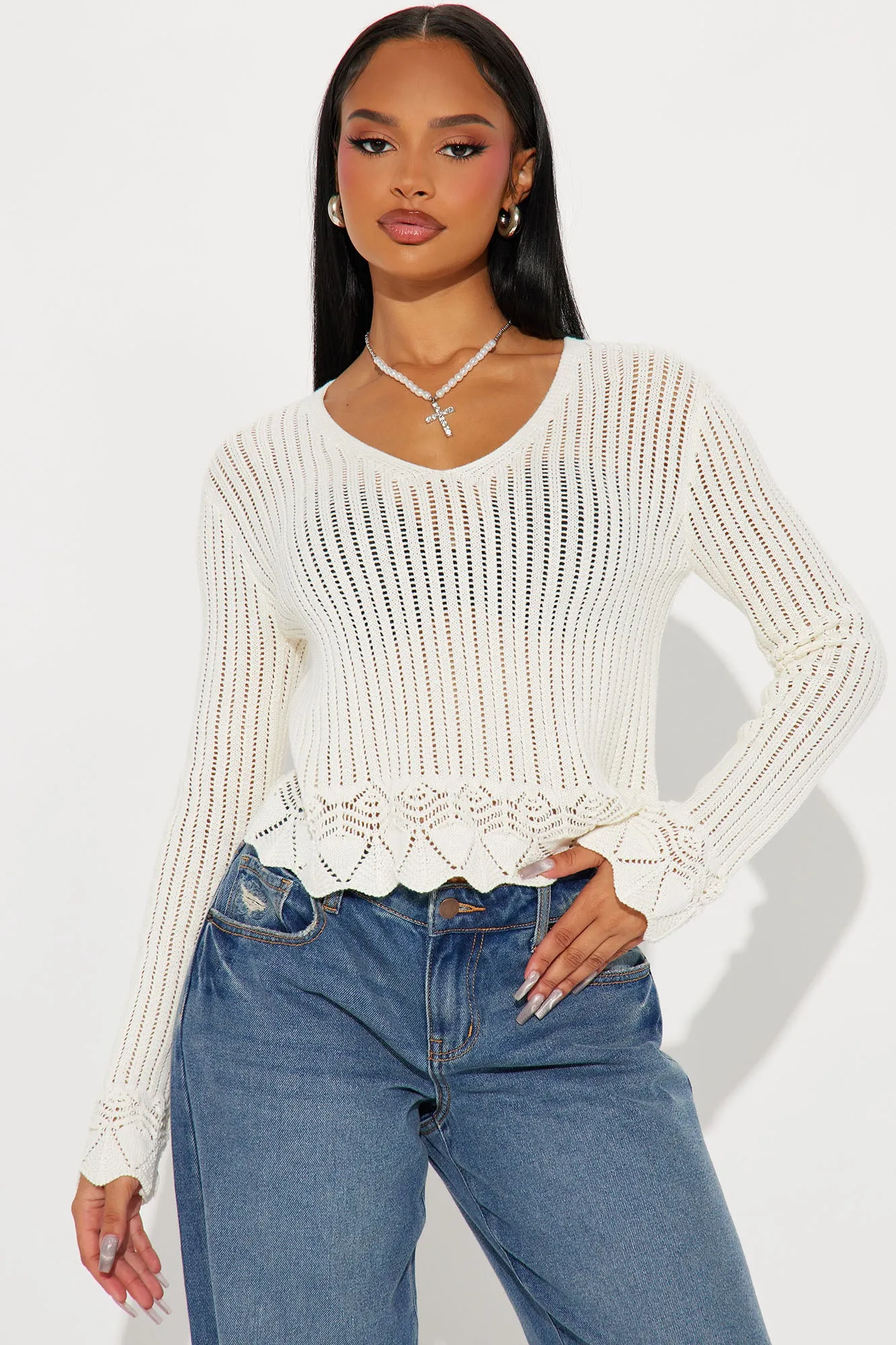 Met At Dawn Sweater - Ivory sold by Fashion Nova