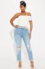 Most Important Ripped Stretch Mom Jeans - Light Wash sold by Fashion Nova
