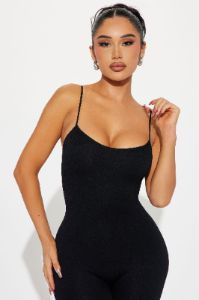Off The Grind Seamless Jumpsuit - Black sold by Fashion Nova