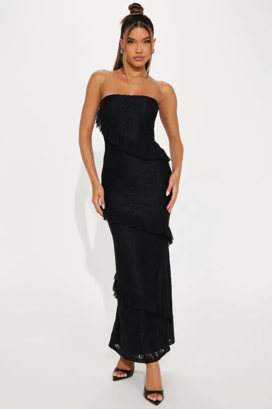 Say When Lace Maxi Dress - Black sold by Fashion Nova