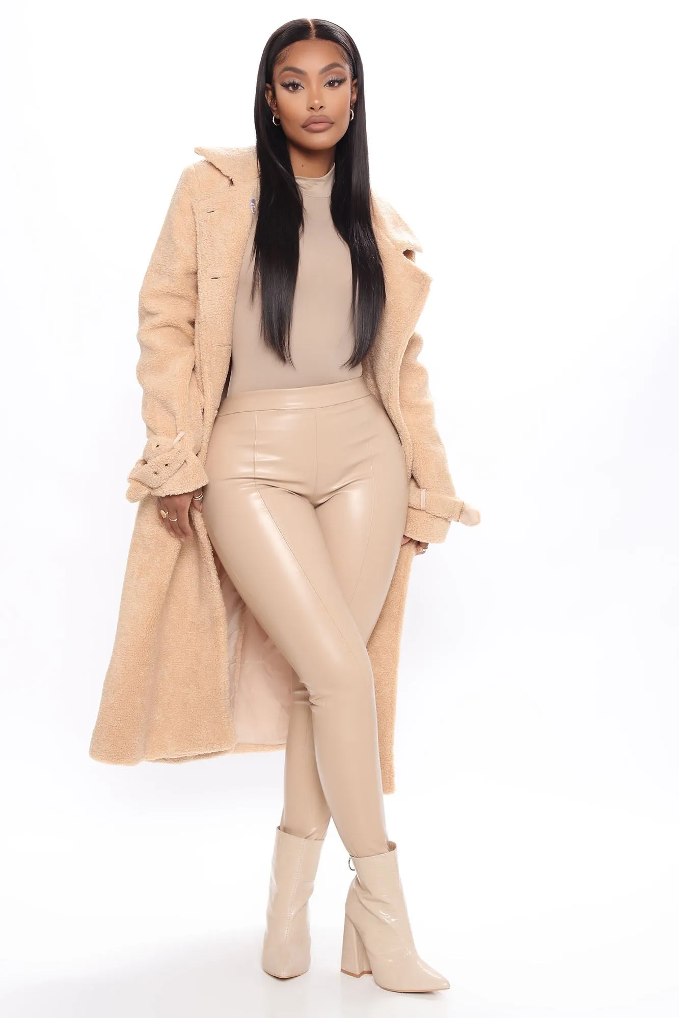 Make A Break Fur It Sherpa Coat - Beige sold by Fashion Nova product image thumbnail 2