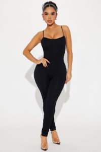 Off The Grind Seamless Jumpsuit - Black sold by Fashion Nova